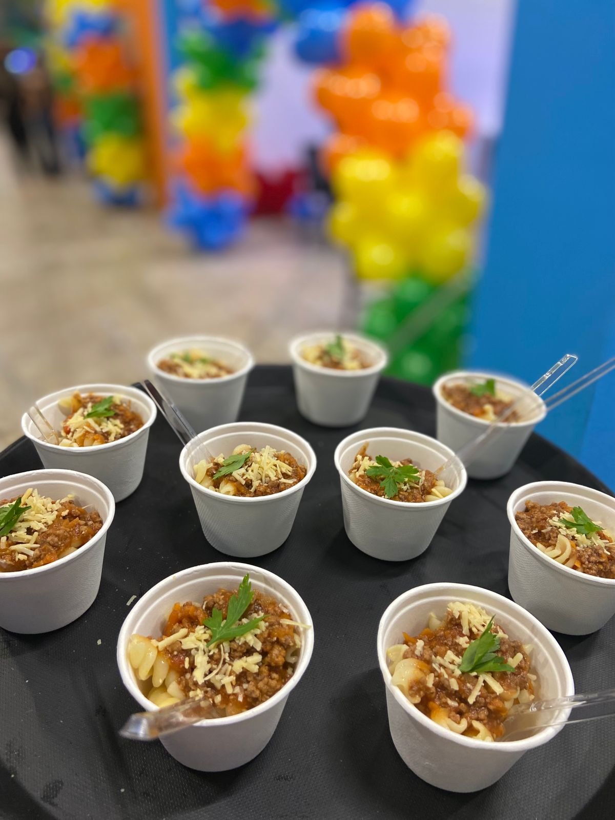 Massas servidas em eventos
